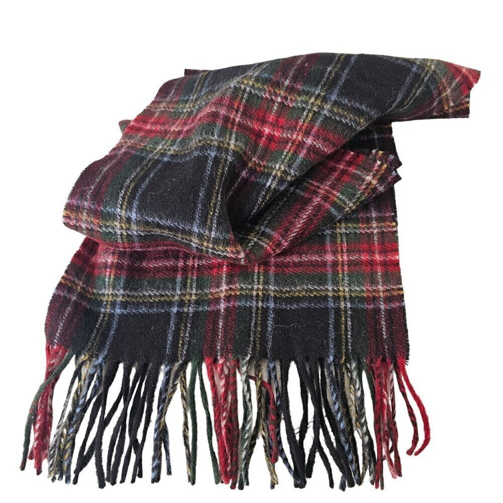 Prince of Scots Highland Tartan Tweed Scarf Wrap Fringed 100% Wool 61 x 12 Inch